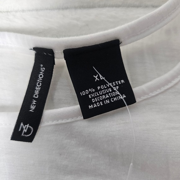 New Directions White Lace Sleeve Tie Front Top XL Feminine Resortwear Romantic - Picture 6 of 8